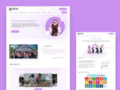 IKIGAI design minimalist ngo purple ui ux web