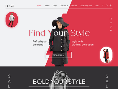 Fashion Ecommerce Website branding design ecommerce fashion hot pink new stylish trending ui ux