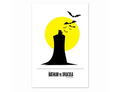 The Batman vs Dracula design illustration minimalist poster vector