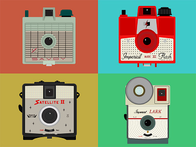 Imperial Cameras cameras fifties illustration sixties vintage