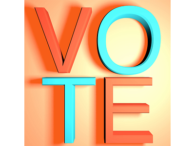 Vote - Day 30 3d c4d illustration lettering vote