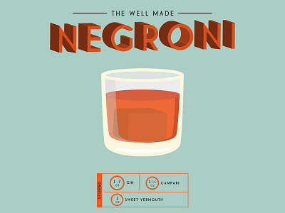 Negroni Cocktail Recipe cocktail illustration lettering recipe