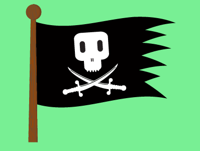 Pirate Flag crossbones flag illustration pirate pirate flag skull sword wood