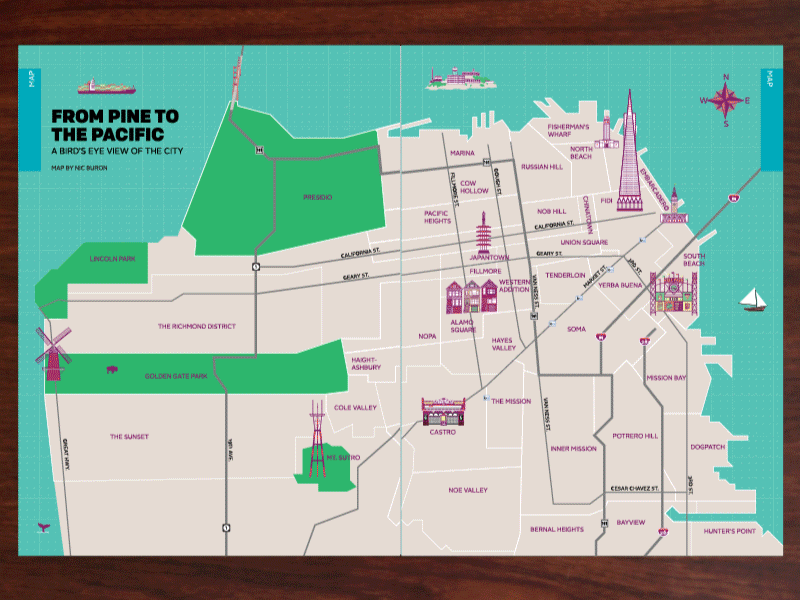 Maps for San Francisco City Guide design icons illustration map san francisco