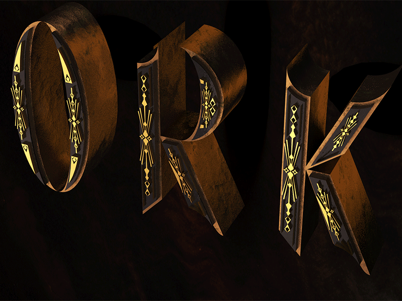 Ork (animated) 3d c4d fantasy illustration lettering