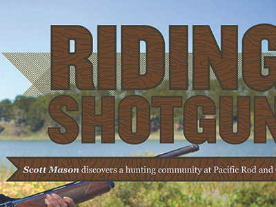 Riding Shotgun (excerpt) illustration lettering title wood