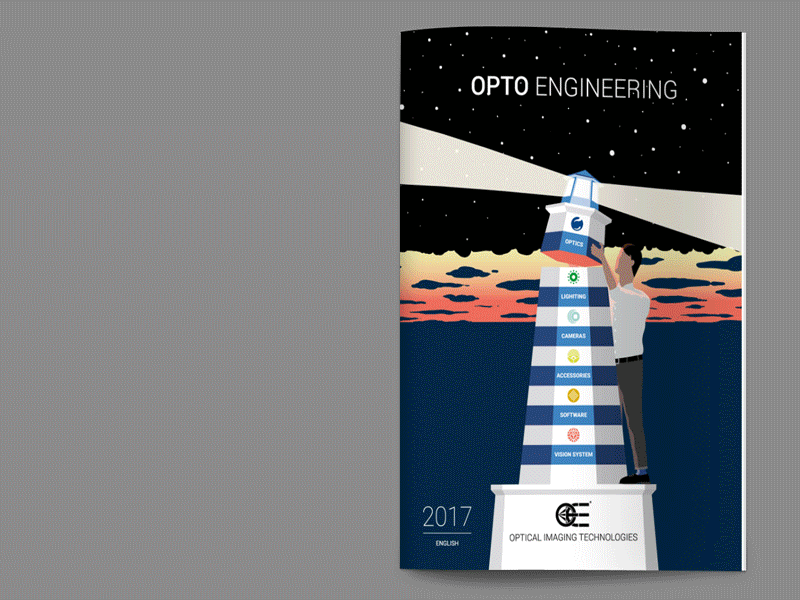 Opto Engineering Catalogue cameras catalogue illustrations lighthouse lighting optics opto engineering vector