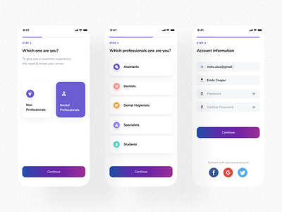 Sign Up - Dental Book for Dentalhub app booking dental dental clinic design ui ux