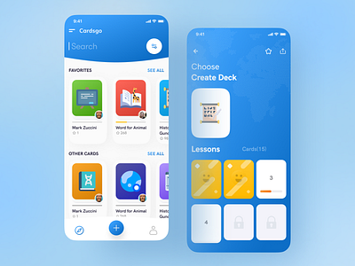 Flashcard Designs app card design ui ux