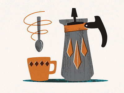 Saturday Coffee coffee illustration retro textured