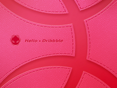Hello dribble ~ debut dribbble hello illistration leather like it poster rose red texture vision