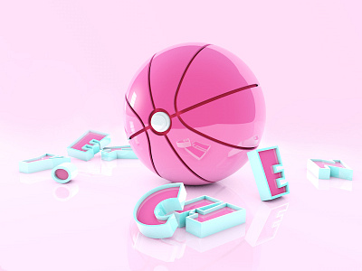 Dribbble-ball ball c4d dribbble pink pokemonball practice vision