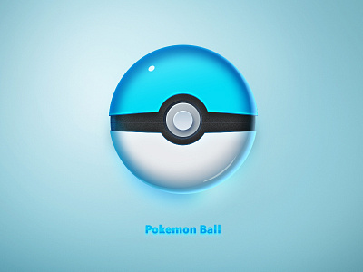 Pokemonboall-blue ball blue glass pokemon ui vision