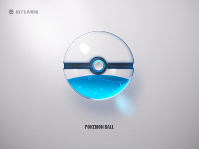 Glass-pokemonball blue glass pokemonball water