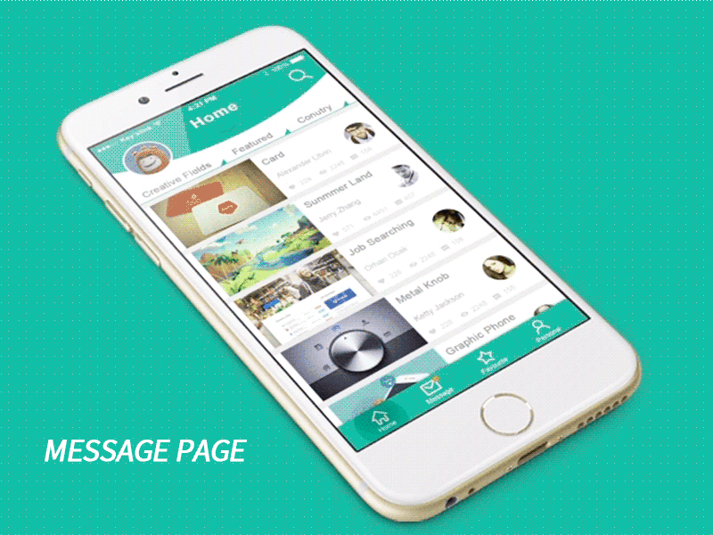 Message page message page motion page switch ui