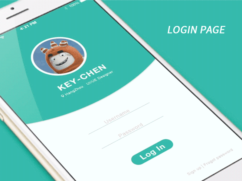 Login page login page motion effect ui