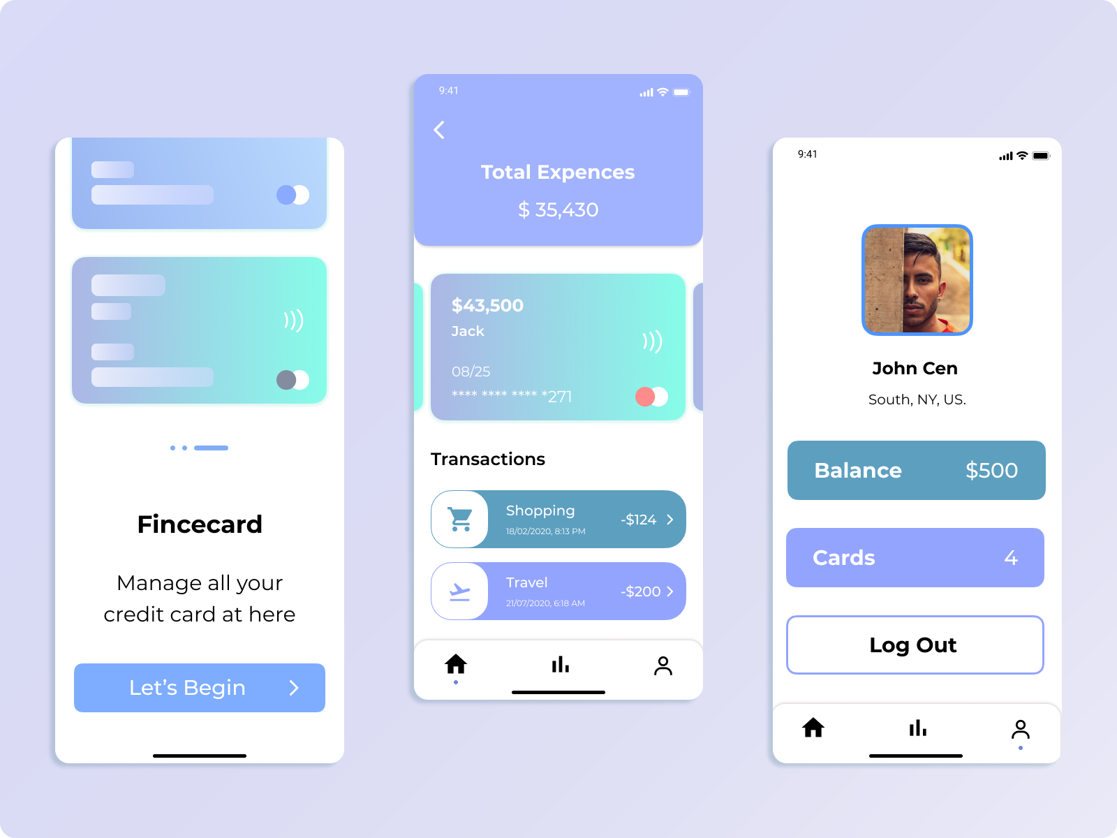 Credit Card App by Darshil gohel on Dribbble