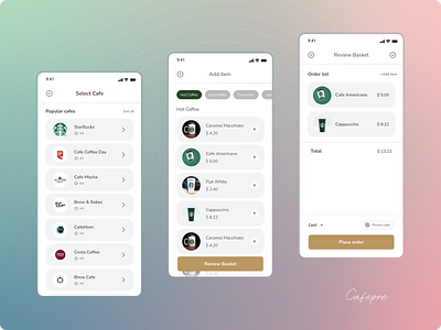 Cafepre - Coffee app androidapp appdesign bestui cafe cafescreen coffee coffeeapp design discount figma homepage illustration iosappdesigm prototyping splashscreen ui uiux ux wireframing xd