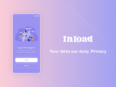 Inload - Instagram downloader aboutus androidapp app appdesign design figma homepage homescreen iosappdesign logo portfolio prototyping service ui uiux ux web website wireframing xd