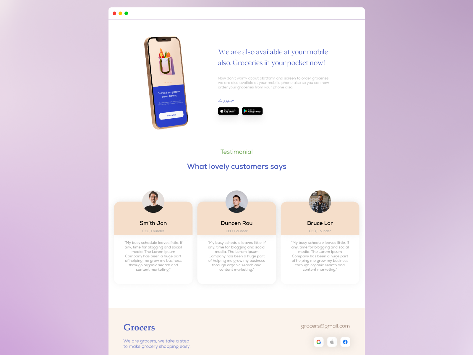 Grocery shopping website - Landing page by Darshil gohel on Dribbble