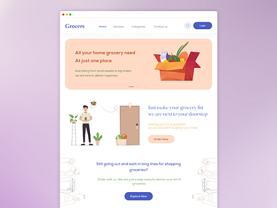 Grocery shopping website - Landing page