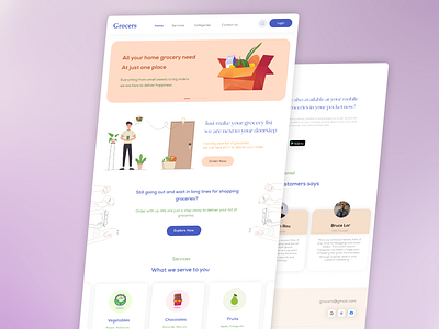 Grocery shopping website - Landing page android app animation appdesign bestui figma graphic design grocery iosapp iosappdesign landing page prototyping shopping shopping website ui uiux ux webdesign website wireframing xd