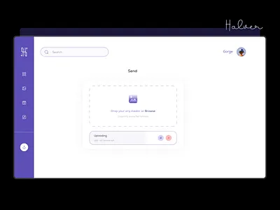 Halver - File transfer web androidapp animation appdesign bestui figma iosapp iosappdesign landing page message messenger app prototytping schedule shopping ui uiux ux webdesign website wireframing xd