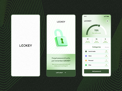 Lockey - Password manager app android app app design best ui design figma iosapp iosappdesign landing page manager password prototyping security trend ui uiux ux webdesign website wireframing xd