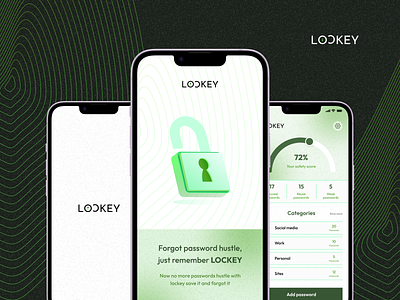 Lockey - Password manager app android app app design bestui design figma iosapp iosappdesign landing page manager password prototyping security trend ui uiux ux webdesign website wireframing xd