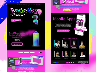 Redesign Reality Agency 3d agency colors developer figma reality redesign strokes website