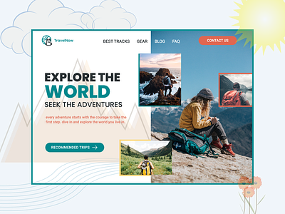 Explore The World-travel blog blog drawing figma landing lifestyle sun travel view web design