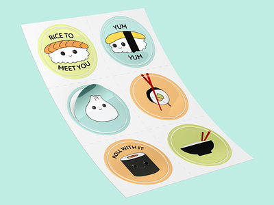 Beyond Sushi Stickers design illustration stickers