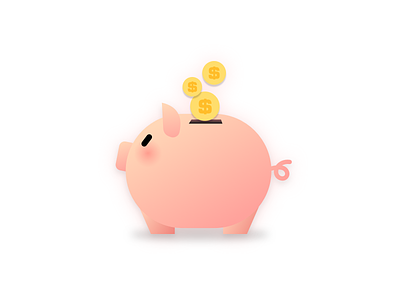 Piggy Bank animal bank coin illustration money pig sketch