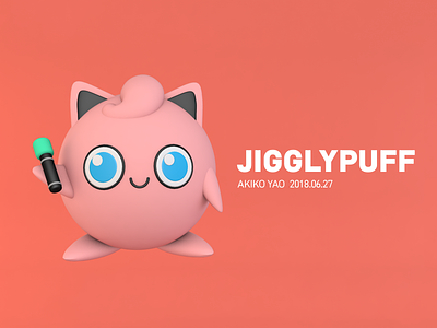 Jigglypuff 3d c4d character cinema 4d cute nintendo pink pokemon psyduck