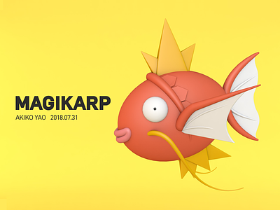 Magikarp 3d c4d character cinema 4d cute fish nintendo pokemon psyduck