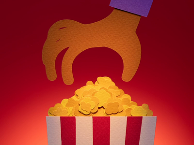Picturehouse Ident 2019 - Popcorn animation cinema entertainment food handmade incamera paper papercut picturehouse popcorn stopmotion