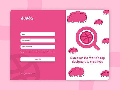 Sign Up Page design For dribble