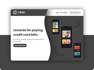 CRED (hero section) design icon ui ux
