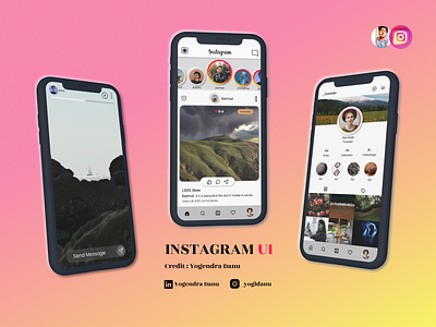 Instagram UI Idea app design graphic design illustration insta ui