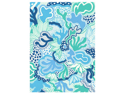 Sea of Blue art design illustration paint painting pattern pattern design