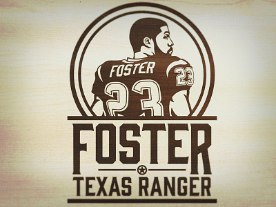 Foster Texas Ranger fantasy football illustration logo sports