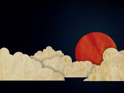 Red Moon cutout illustration moon
