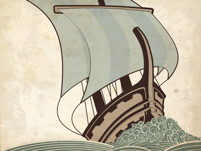 Ancient Ship boat illustration ship