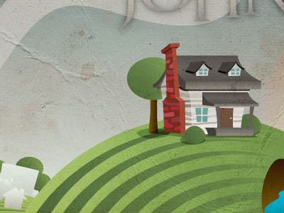 House on a hill concept art illustration storybook vector