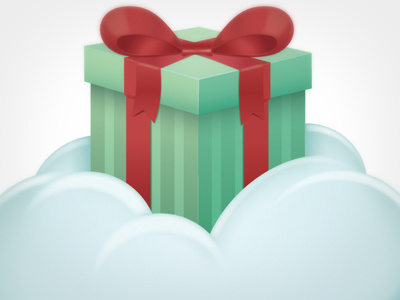 Perpetual Gifts logo draft cloud gift box icon illustration logo ribbon