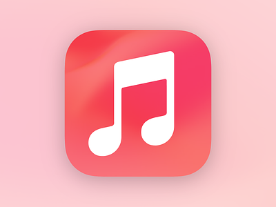 iOS 14 Music Icon apple apple music bigsur icon music red texture