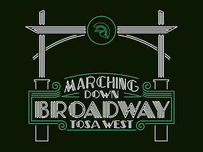 Marching Band Shirt (Front) broadway marching band neon sign shirt trojans wauwatosa west