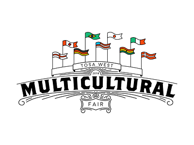 Multicultural Fair Shirt Design banner flag international language multicultural shirt