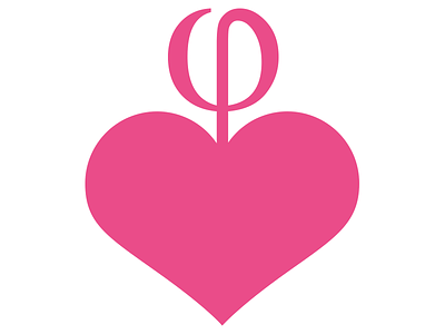 Mimesia symbol heart leaf logo phi pink symbol