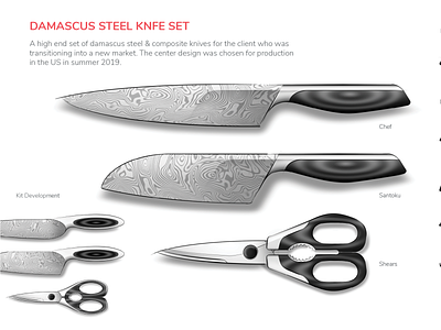 Damascus Steel Knife Set